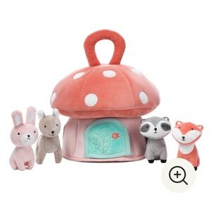 Lambs & Ivy Interactive Plush Mushroom House with Stuffed Animal Toys